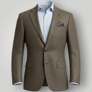 CLUB ROOM Men's Blazer Sport Coat Two-Button SuiJacket 41R Brown Wool/Cashmere